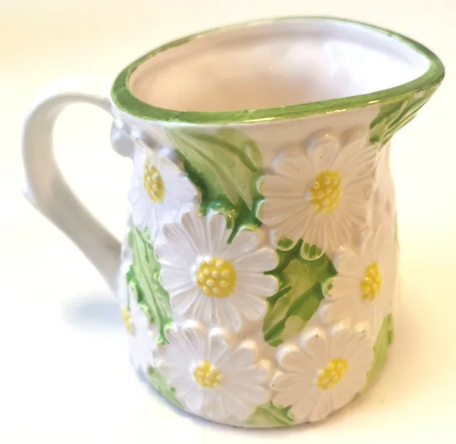 Enesco Daisy Tea Pot Creamer Saucer And Milk Lid Ceramic image indicator(4)