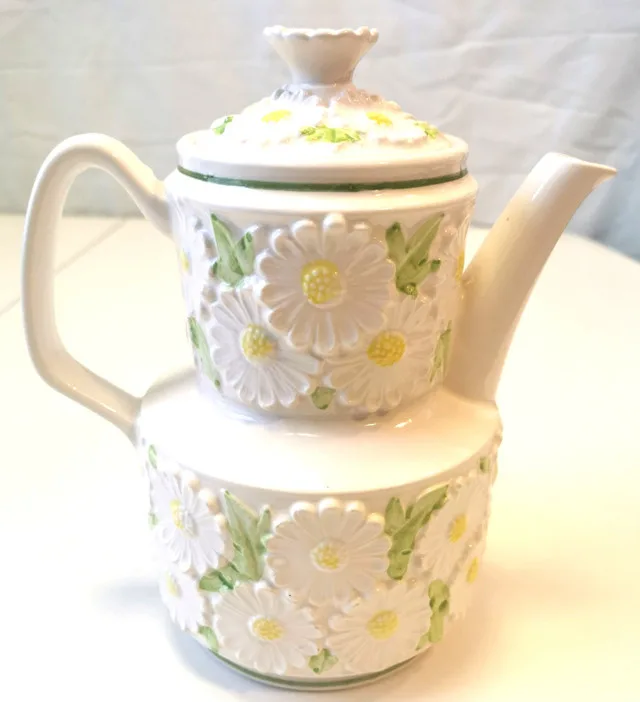 Enesco Daisy Tea Pot Creamer Saucer And Milk Lid Ceramic image indicator(8)