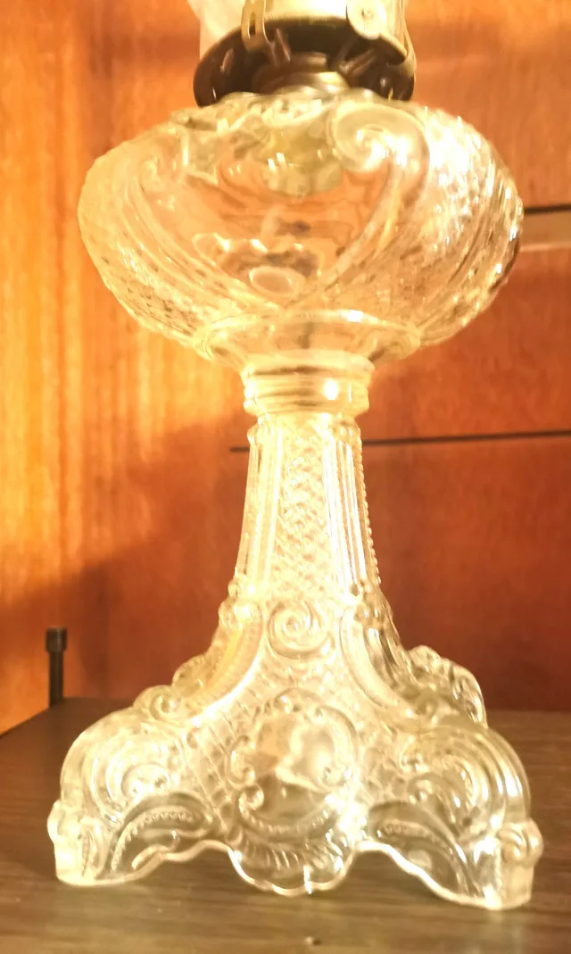 Large Excellent Condition Vintage Lamp Clear Decorative Base 19" image indicator(10)
