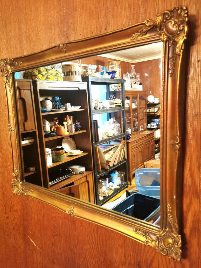 Mirror Wood Guilded with Bronze and Gold Tones Vintage 1977 Made