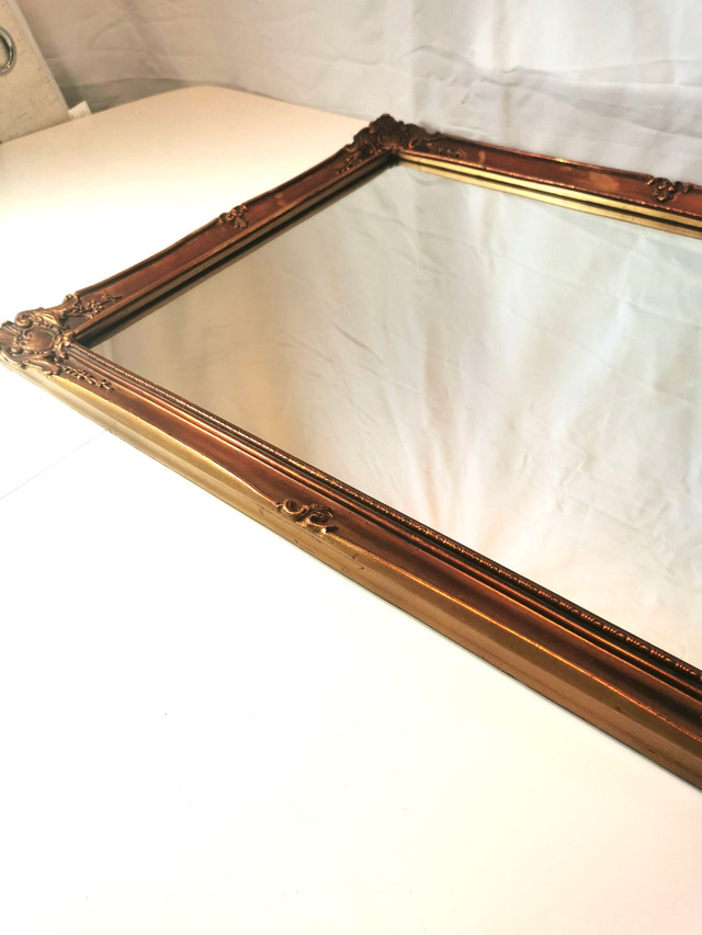 Mirror Wood Guilded with Bronze and Gold Tones Vintage 1977 Made - photo 5
