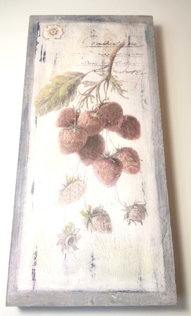 Painted Lightwood Stawberries Grapes Older Vintage Kitchen Displ - photo 5