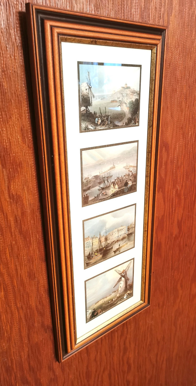 Framed Water Colour Prints Four Dutch Pictures Vintage Hardwood