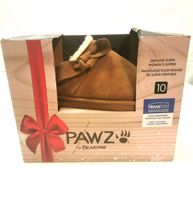 Women's Pawz by Bearpaw Slippers Genuine Suede Size 10