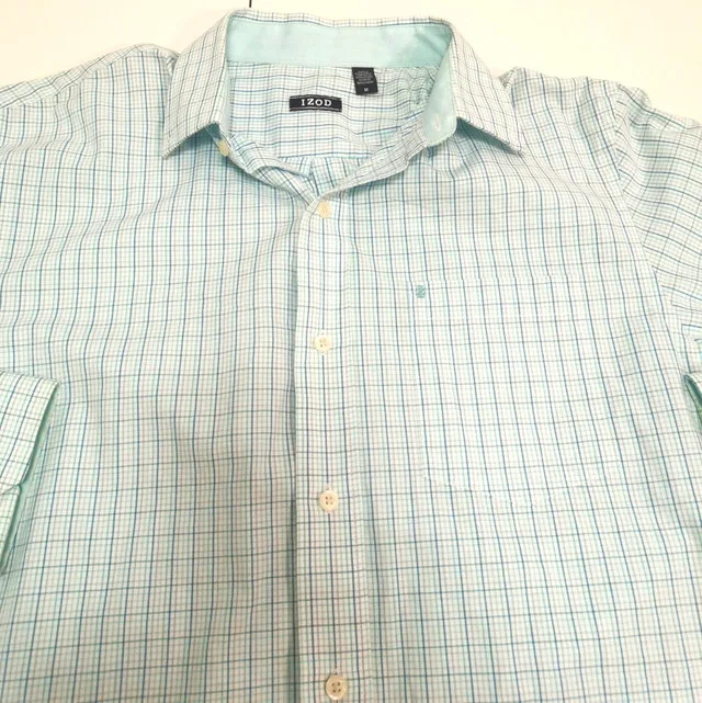 Men's Vintage Medium Izod Checkered Shirt Long Sleeve image indicator(7)