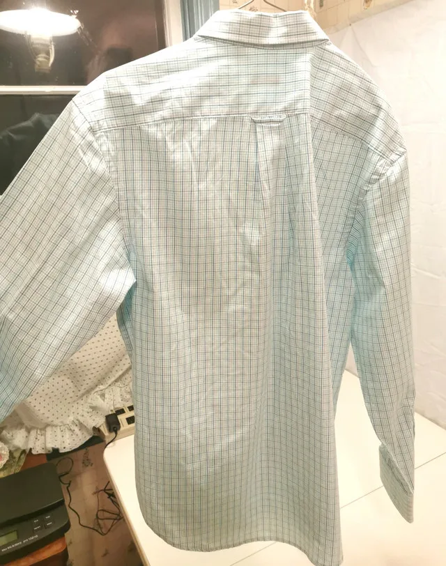 Men's Vintage Medium Izod Checkered Shirt Long Sleeve image indicator(9)