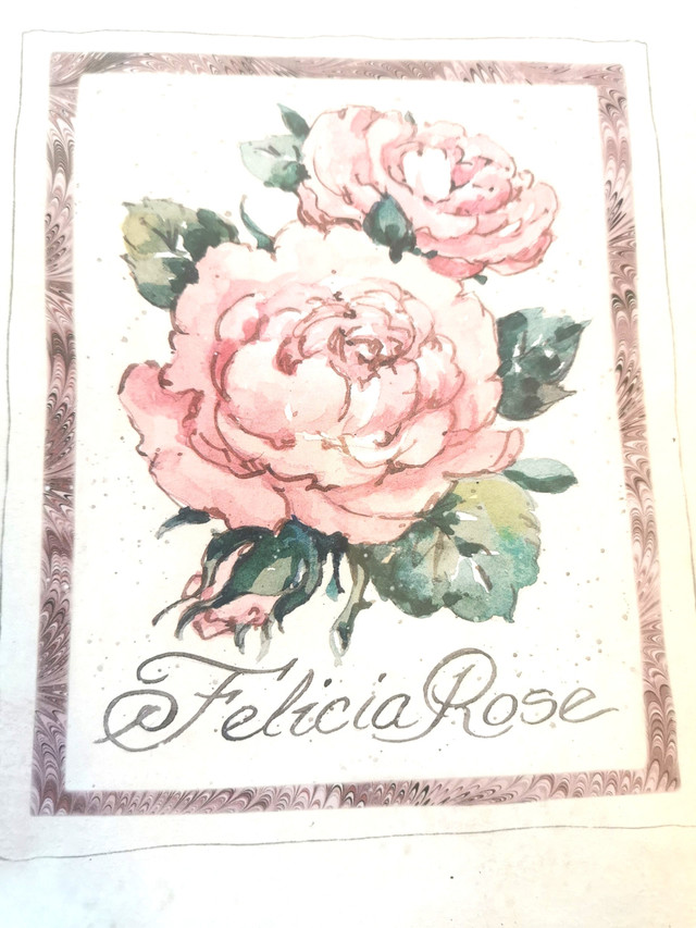 Three Roses Botanical Print Framed Vintage - photo 2