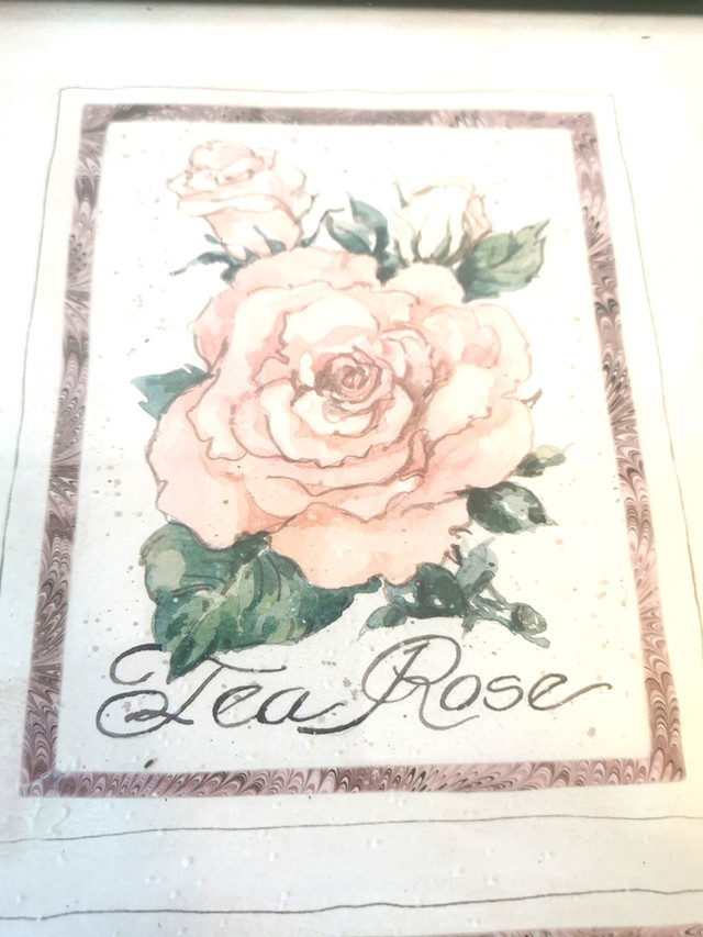 Three Roses Botanical Print Framed Vintage - photo 4