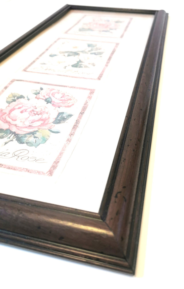 Three Roses Botanical Print Framed Vintage - photo 5