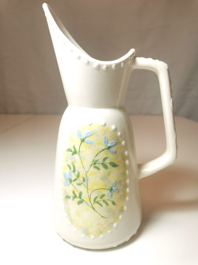 Water Pitcher Hand Made M. Hayman Signed Ceramic Vintage Unique