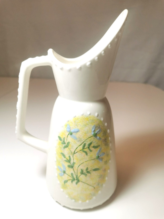 Water Pitcher Hand Made M. Hayman Signed Ceramic Vintage Unique - photo 3