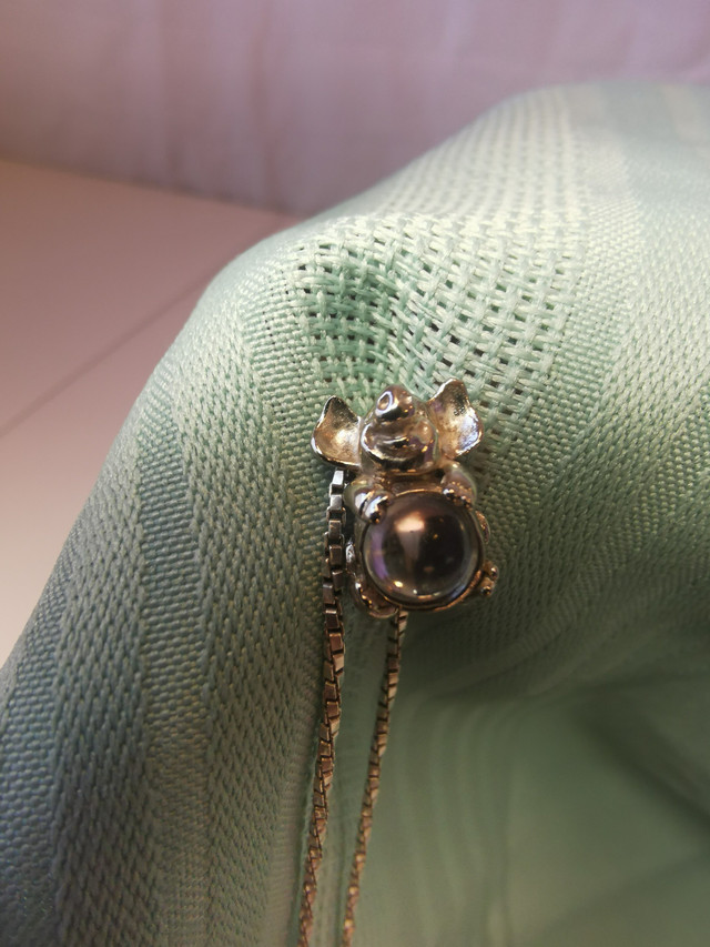 Sterling Silver Box Chain 20 inch and Moonstone Elephant Pendant - photo 2