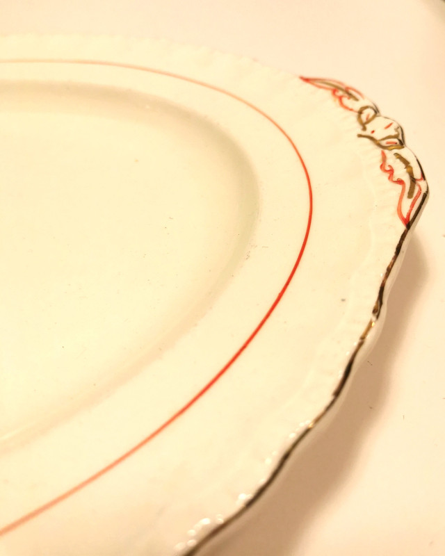Cream oval platter gold red trim England by Grindley Vintage - photo 4
