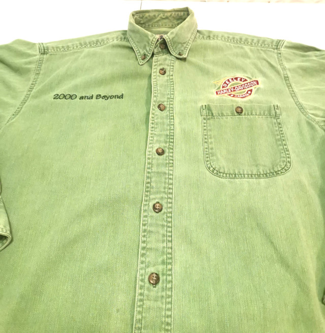Harley Davidson Shirt Long Sleeve Button Up Mens Small Vintage - photo 2
