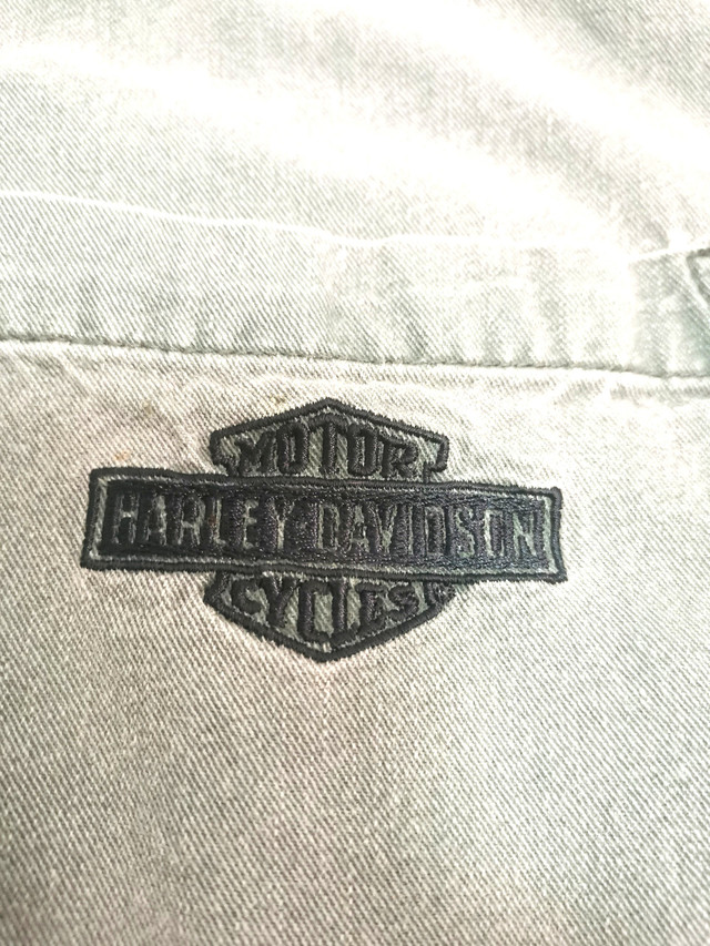 Harley Davidson Green Long Sleeve Vintage Button Down Shirt Med - photo 2