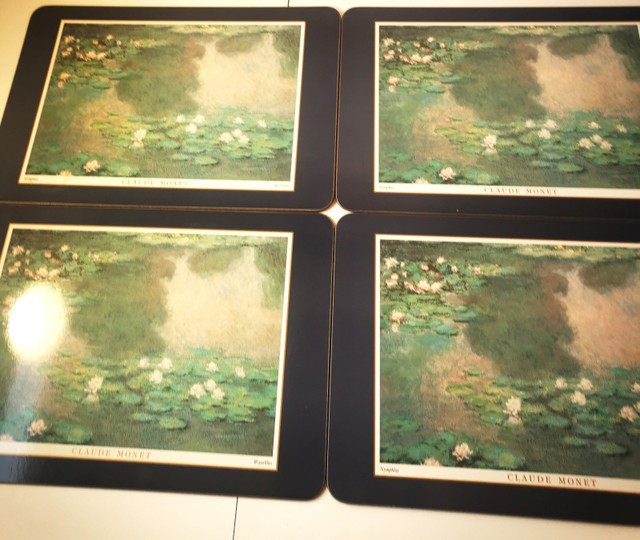 Four Monet Water Lillies Cork Place Mats Vintage