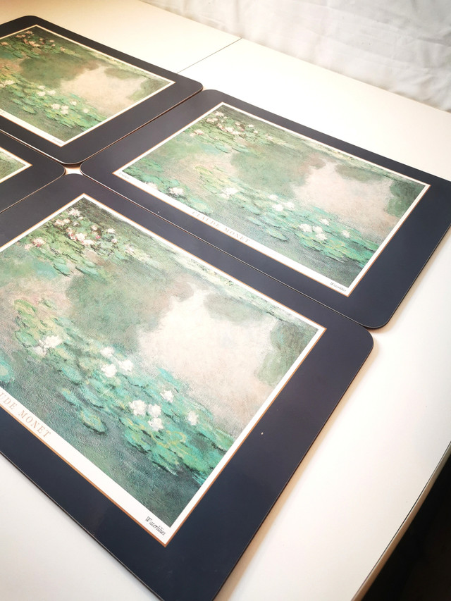 Four Monet Water Lillies Cork Place Mats Vintage - photo 2