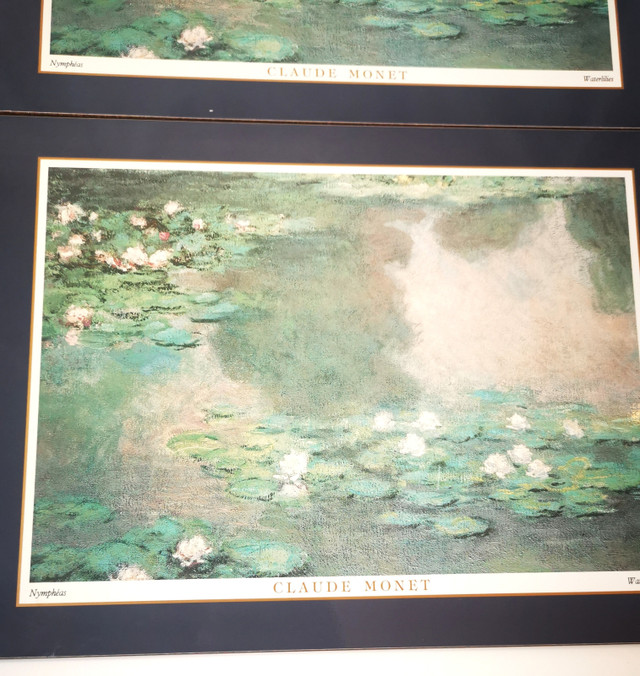 Four Monet Water Lillies Cork Place Mats Vintage - photo 3
