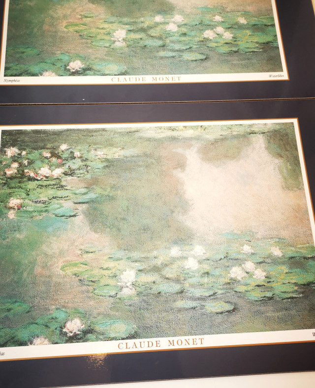 Four Monet Water Lillies Cork Place Mats Vintage - photo 4