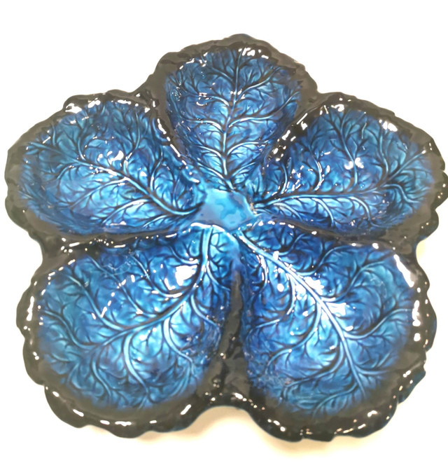 Serving Dish Vintage Inarco Japan Mood Indigo FIve Section - photo 2