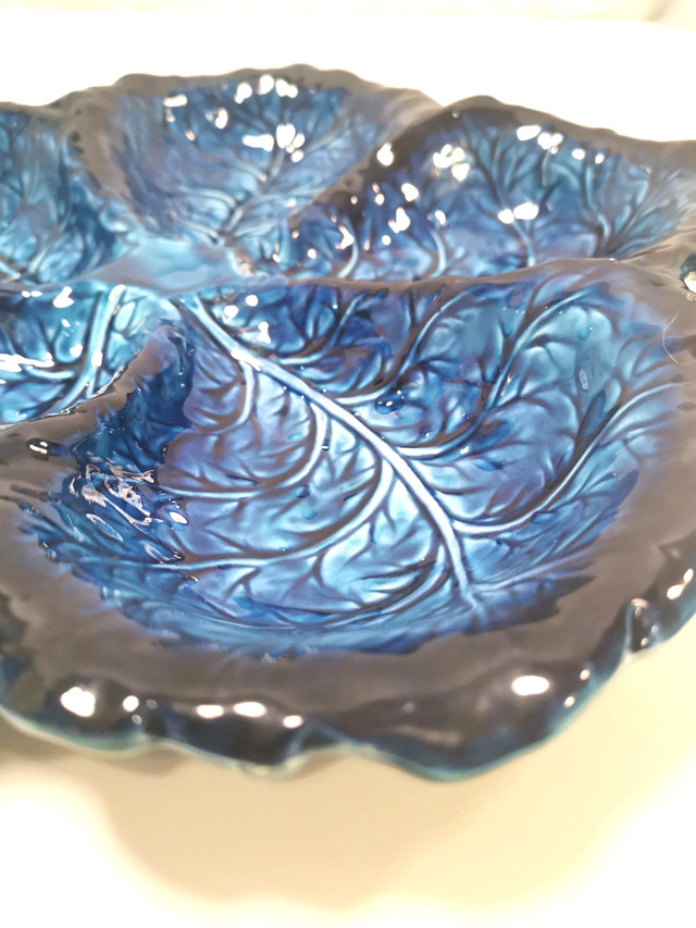 Serving Dish Vintage Inarco Japan Mood Indigo FIve Section - photo 3