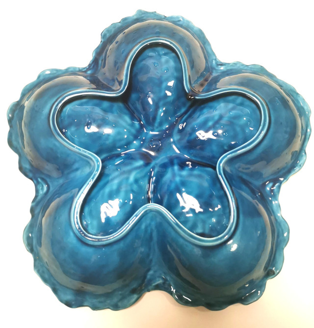 Serving Dish Vintage Inarco Japan Mood Indigo FIve Section - photo 4