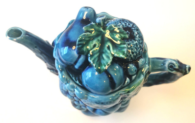 Inarco Mood Indigo Blue Fruit Ceramic Server E2430 Japan 60s 8' - photo 2