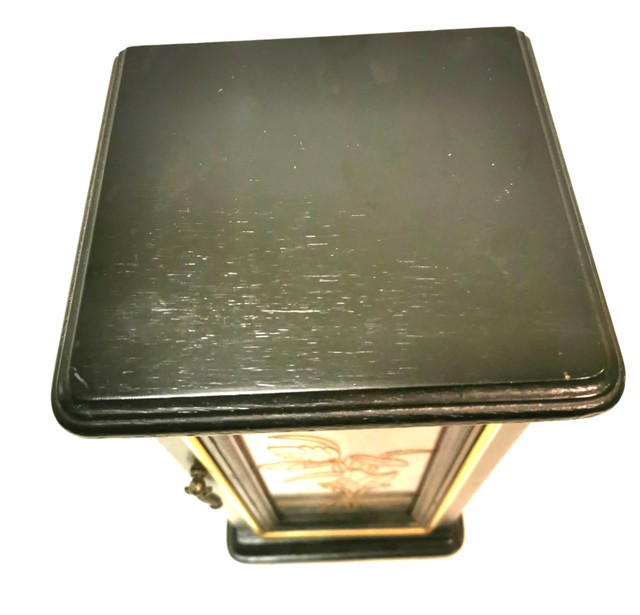 70s Mele & Company Tall Jewelry Box Black Floral Etched Japan - photo 3