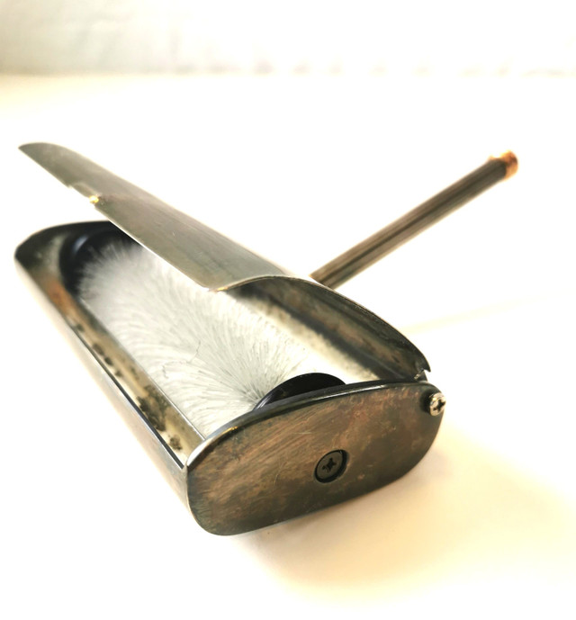 Zino Chrome Table Sweeper Crumb Brush Italian Handheld 1950s - photo 2