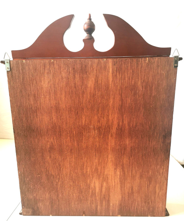 60s Solid Wood Curio Cabinet Brass Pull inc 8 Vint. Figures - photo 4