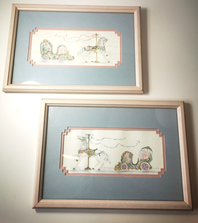 Framed Art Judy Faye Faucher Carousel Horse & Carriage