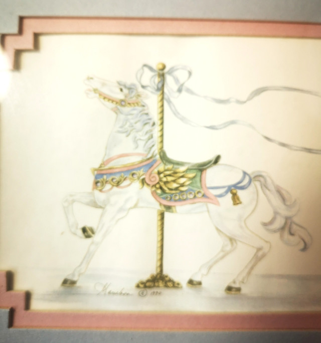 Framed Art Judy Faye Faucher Carousel Horse & Carriage - photo 3