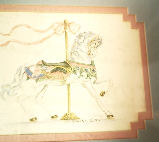 Framed Art Judy Faye Faucher Carousel Horse & Carriage - photo 4