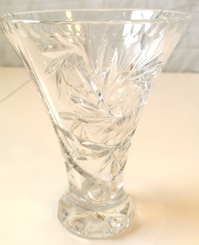 Vintage Cut Glass Lead Crystal Vase