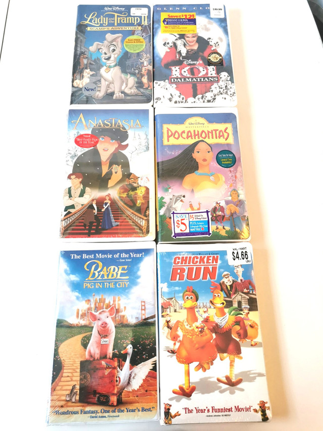 Walt Disney 6 VHS videos in Original Packaging