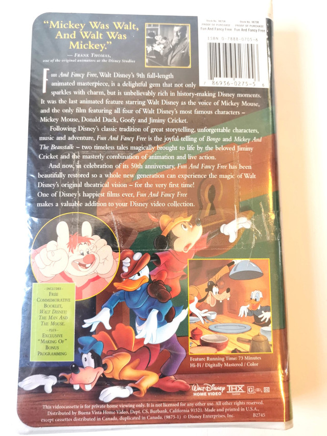 Walt Disney VHS New in Original Packaging Six Movies - photo 2