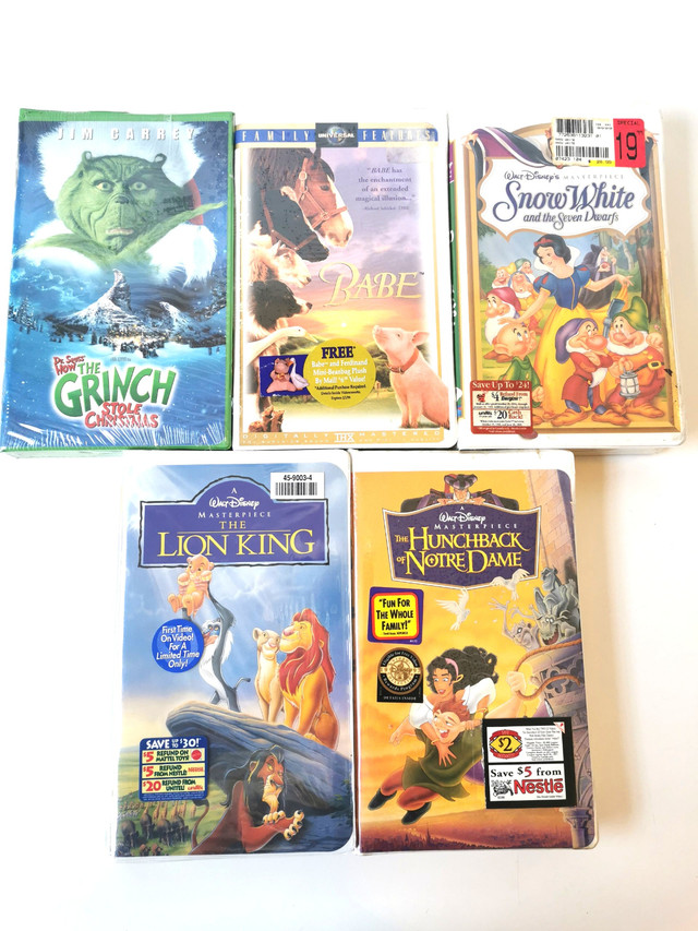 VHS Walt Disney Videos New in Package Five