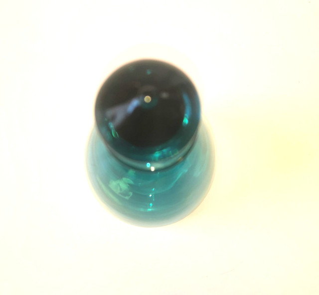 Decanter Light Blue Blown Glass Vintage Stylish - photo 3