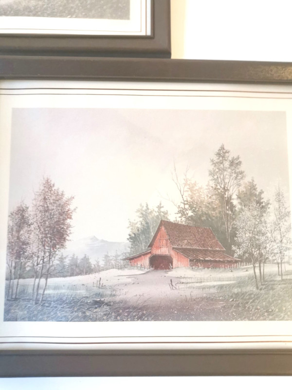 Watercolour Prints Pair of Country Landscape Scene's Vintage - photo 2