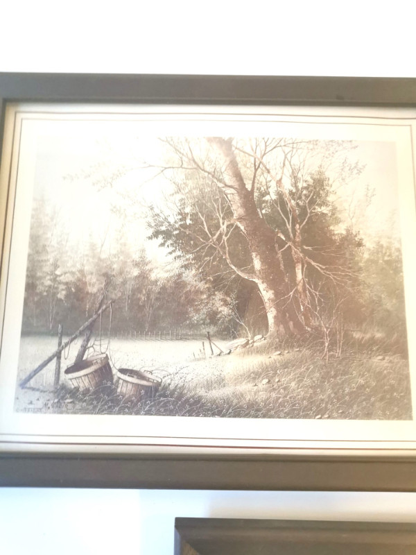 Watercolour Prints Pair of Country Landscape Scene's Vintage - photo 3