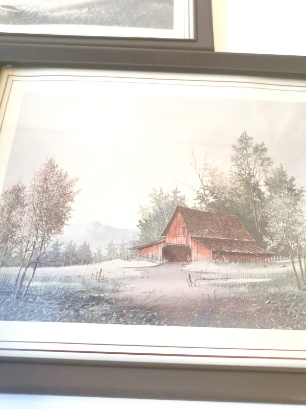 Watercolour Prints Pair of Country Landscape Scene's Vintage - photo 5