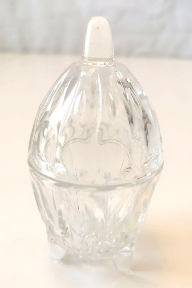 Vintage Glass Vanity Jar with Lid thumbnail