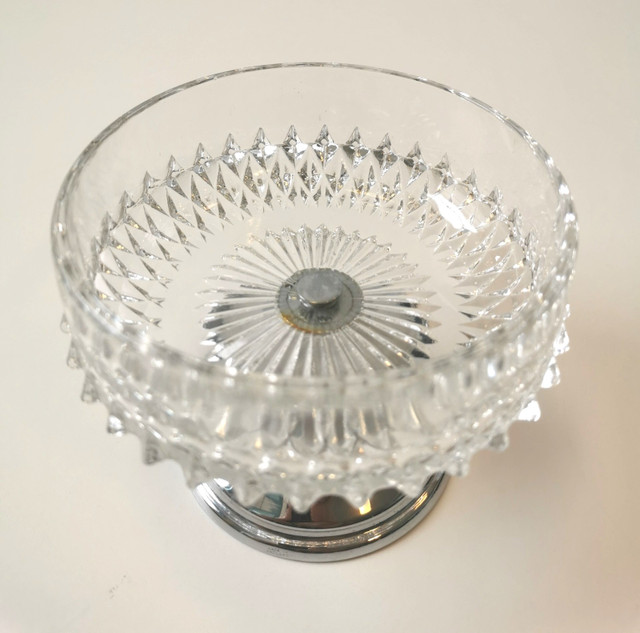 Vintage Diamond Point Glass Dessert Dish - photo 4