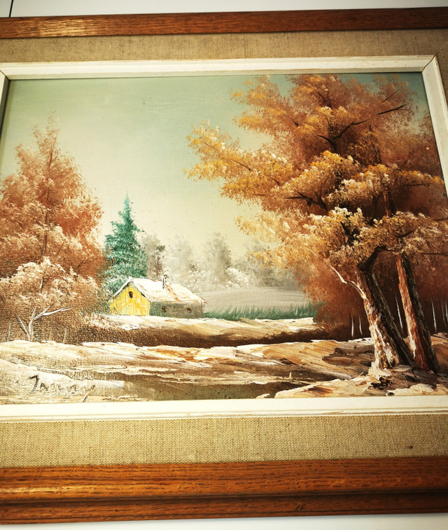 Oil Painting Countryside Landscape Signed Vintage - photo 3