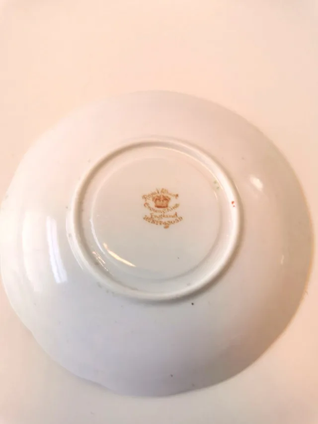 Tea Cup and Saucer Royal Albert Crown China England Numbered Vin image indicator(8)