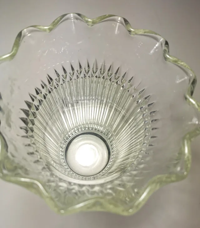 GLASS VASE classic design vertical ribbing adds texture vintage image indicator(9)