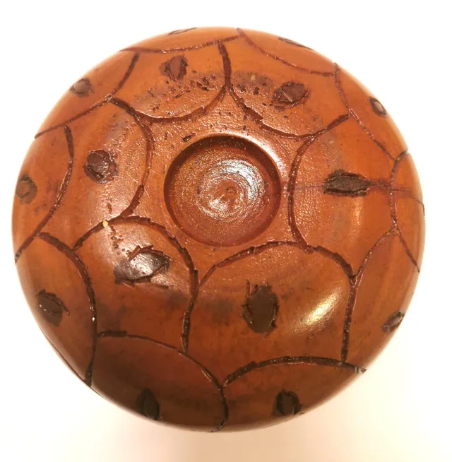 Acorn Hardwood Lidded Container Hand Carved Vintage image indicator(7)