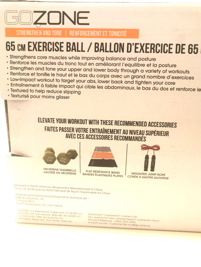 Exercise Ball GOZONE 65cm for people five foot 6 to five foot 11 - photo 5