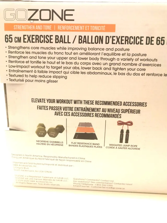 Exercise Ball GOZONE 65cm for people five foot 6 to five foot 11 image indicator(5)