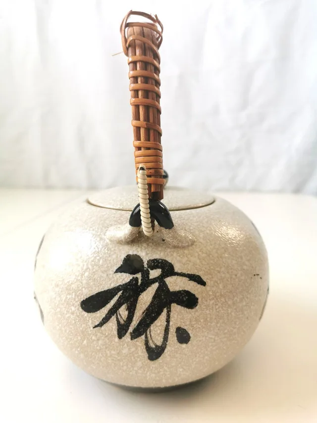 Tea Pot Vintage Japanese Rattan Handle image indicator(4)